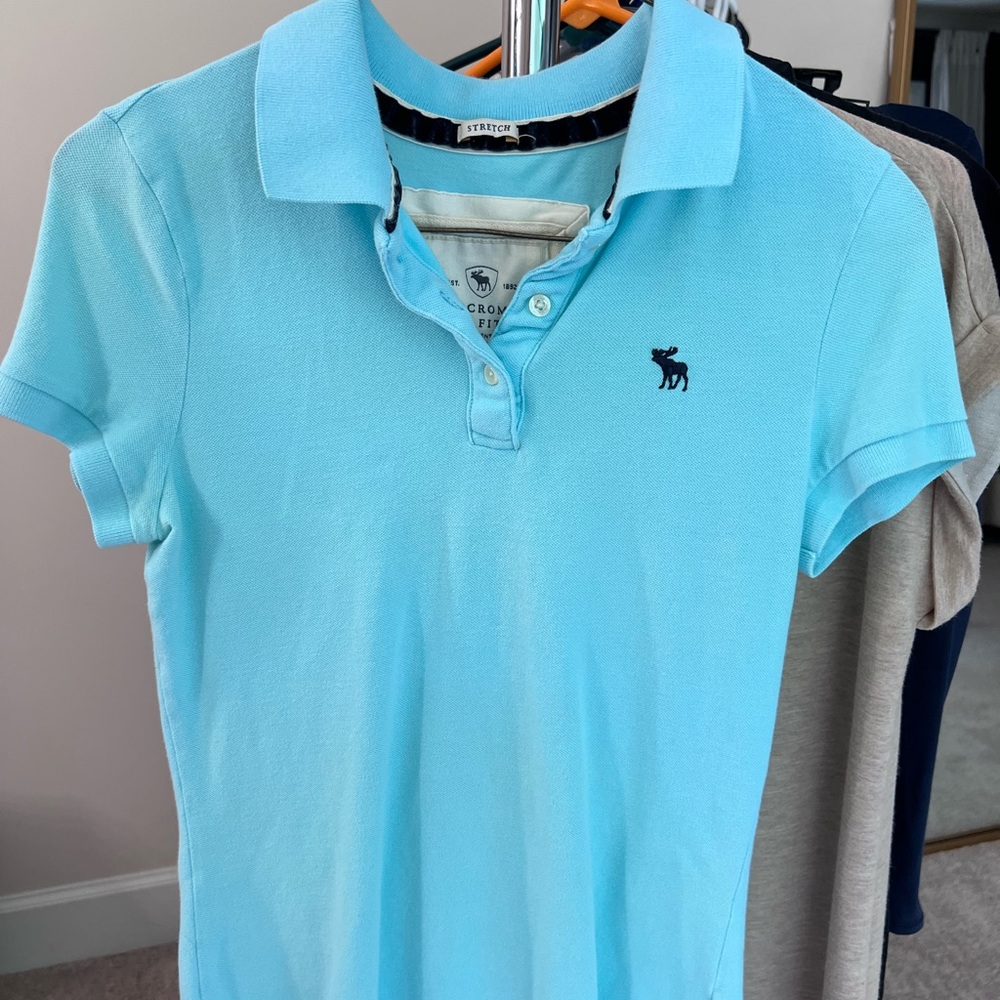 Abercrombie & Fitch Sky Blue Polo Shirt